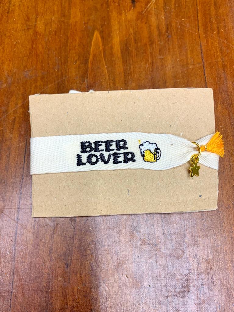 Braccialetto ricamato "beer lover"