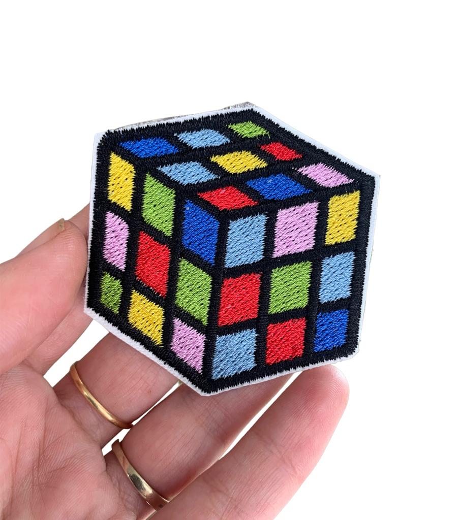 Patch,toppa ricamata teroadesiva cubo di rubik