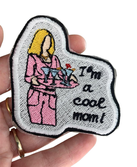 patch ricamata termoadesiva mom cool ,means girl